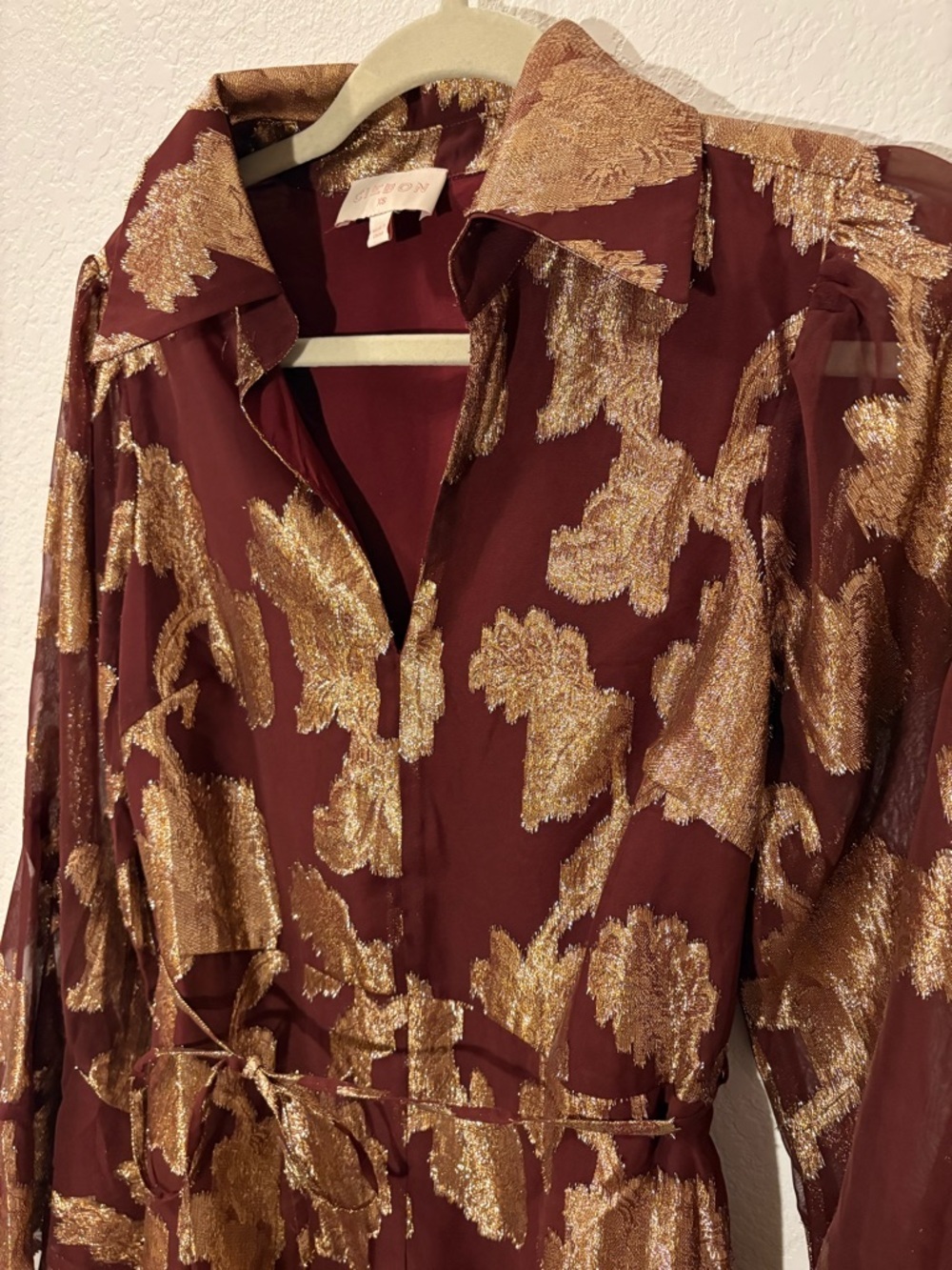 CIEBON Estrada long sleeve fil coupé chiffon mini dress - Picture 4 of 6